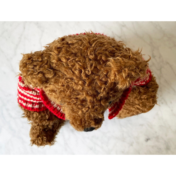 Giorgio Beverly Hills Plush Brown Teddy Bear Striped Sweater Vintage 1996 - Picture 8 of 11